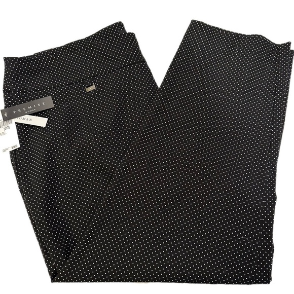 Premise Woman Polka Dot Ankle Pants Plus Size 3X Black Pull-On Tummy Control NWT - Picture 5 of 15